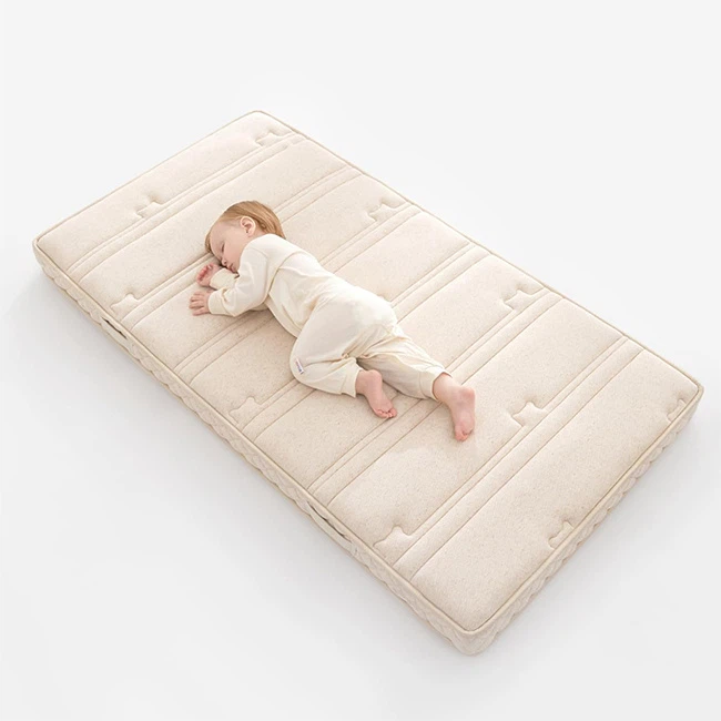 Foldable Washable Fiberglass-free Foam Crib Mattress For Pack And Play Compressed Into Carton Box